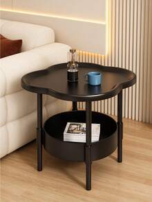 Modern Minimalist Small Coffee Table - 2-Tier With Storage Shelf, Space-Saving Sofa Side Table, Suitable For Apartments, Dorms, And Small Living Rooms,Mobile Side Table For Sofas, Nightstand, And Multi-Scenario Storage Unit. - Multicolor - View 6