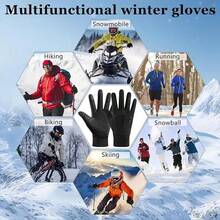 Men's Winter Touchscreen Gloves, Non-Slip Reflective Warm Brushed Lining Full Finger Sports Gloves With Grip Palm And Elastic Cuff, Suitable For Cold Weather Running, Jogging, Walking, Commuting, Daily Wear, Gift - Multicolor - View 7