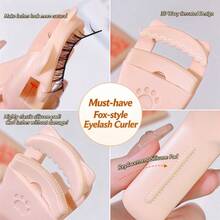 1pc New Fox-Style Wide-Angle Eyelash Curler, One-Clip Curl, Long-Lasting Hold, Creates Natural Curled Arc, Thoughtful Design Doesn't Hurt Eyelashes, Easy-To-Use Eyelash Curler, Effortlessly Get Lively Fox-Style Big Eyes, Essential Makeup Tool For Daily Use - Multicolor - View 5