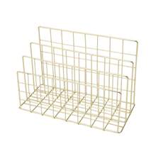 This Modern Metal Bookshelf And Desktop Organizer Set Features A Minimalist Wrought-Iron Design, Combining Book Storage With A Multifunctional Holder For Magazines And Newspapers-Perfect For Organizing And Decorating Home Office Spaces. - Multicolor - View 11