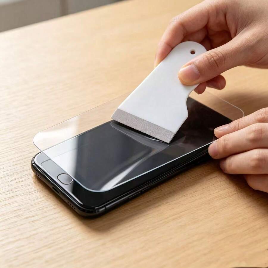 Bộ 2/4 dụng cụ dán màn hình điện thoại/máy tính bảng ngắn, miếng gạt nhựa thoát khí loại bỏ bong bóng, tấm đẩy đa năng lót nỉ mềm, đế nhựa nhỏ đa năng kèm khăn phủ cho kính cường lực/phim mềm/phim hydrogel - Nhiều màu - Xem 1