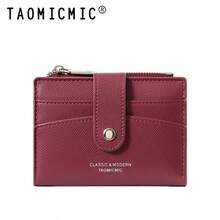 Women's PU Leather Wristlet Wallet, Fashionable Versatile Bifold Short Wallet, Snap Closure With Multiple Card Slots, Zipper Coin Pocket, Portable - Multicolor - View 12