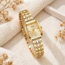 JUSMI 1pc/Set Teen JUSMI Gold Watch, Fashion Quartz WatchNo Box For Back To School, Vacation & Holiday Daily Wear - Gold - View 3