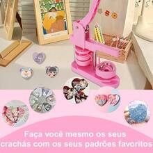 Máquinas publicitarias, fotobots, alfileres y botones con forma de corazón, 50 emblemas en forma de corazón, Mecolour - máquina de rosas - Ver 4
