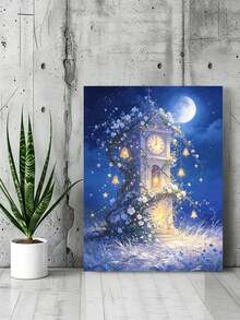 DIY Moonlit Floral Clock Tower (Frameless Or Framed 8x12 / 16x20 Inches) Paint By Numbers Kit(Acrylic) Arts & Crafts For Adult Beginners, Home Wall Decor, And Unique Holiday Gifts For Magical Nights - Sets - View 4