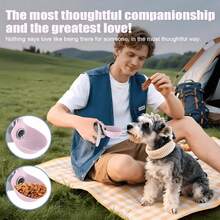 2-In-1 Portable Pet Water Bottle With Rope, Leak-Proof Pet Travel Water Dispenser With Foldable Drinking Bowl, Outdoor Hydration Cup For Small Dogs And Puppies, Suitable For Walking, Hiking, Camping, Road Trips And Daily Use - Multicolor - View 7