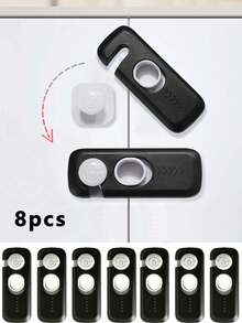 8pcs/4pcs Child Drawer & Cabinet Locks – Drill-Free Latches (Anti-Pinch/Anti-Open) – Suitable For Refrigerators, Cabinets, Drawers, And Double Doors - Multicolor - View 10