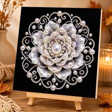 1 New Pearl Art Set, Including Pearls, Canvas And Tools, Ideal As Home Wall Decoration Gift, With Inner Frame - A - View 7
