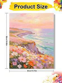 1pc Beautiful Seaside Scenery DIY Oil Painting By Numbers, Canvas Painting DIY Crafts, Adult Home Decoration, Holiday Gift. - Sets - View 11