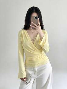 Women T-Shirts - Light Yellow - View 1