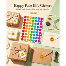 630pcs/10 Sheets Happy Smiling Face Self-Adhesive Stickers Teacher Reward Stickers Colorful Mini Motivational Stickers - Happy Times - View 2