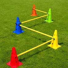 3pcs 19.68in Flag Poles + 5pcs 9.05in Flag Cones, Sports Hurdle And Agility Obstacle Set For Speed & Agility Training, Suitable For Cat & Dog Interaction, Pet Exercise, Portable Storage - Multicolor - View 6