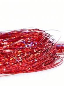 2/4/8/12pcs Shiny Hair Clips, Glitter Hair Accessories Clip-In Hair Extensions Set, Heat-Resistant Glitter Fairy Hair Clips, Suitable For Women - Red - View 2