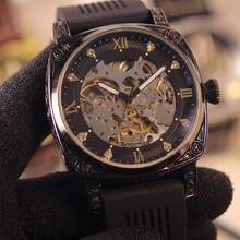 1pc Men's Luminous Engraved Hollow Design Elegant Business Style Versatile Automatic Mechanical Wrist Watch - Mouldless - View 18