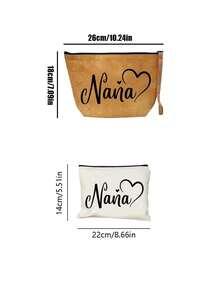 Floral Pattern Nana Text Cosmetic Bag,Lightweight Makeup Bag,Nana Gifts Makeup Bag, Portable And Large Capacity.Waterproof Cosmetic Bag For Grandma - Multicolor - View 11