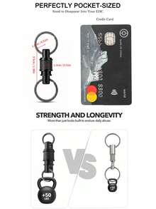 MIYIN Quick-Release Dual-Section Detachable Keychain - Spring Lock Design, Easy Assembly And Disassembly, Unisex, Suitable For Valet Parking Keys (Can Quickly Detach Car Keys To Give To Valet), Flashlights And DIY Craft Accessories, Fashion Accessory, Essential Accessory - Multicolor - View 12
