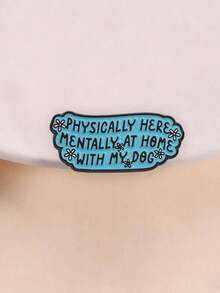 1pc Cute Dog Lover Quote Enamel Pin, Irregular Cloud Shape Text Badge, Fashion Accessory For Clothes Backpacks, Gift For Dog Lovers - Multicolor - View 2