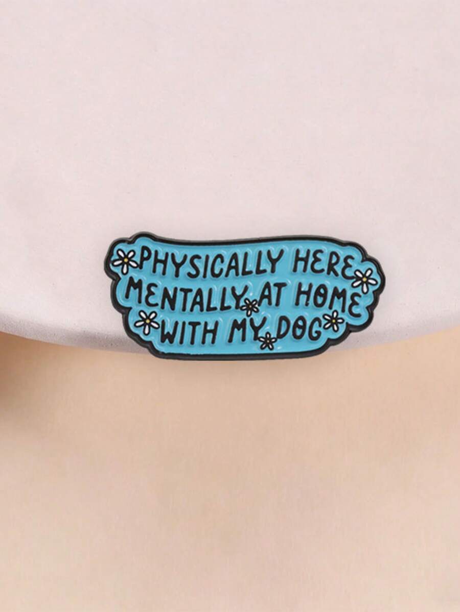 1pc Cute Dog Lover Quote Enamel Pin, Irregular Cloud Shape Text Badge, Fashion Accessory For Clothes Backpacks, Gift For Dog Lovers