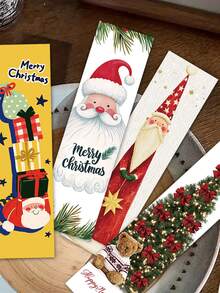 30pcs Christmas Greeting Bookmarks Decorative Small Cards Books Decorative Cards Reading Labeling Cards - A - View 4