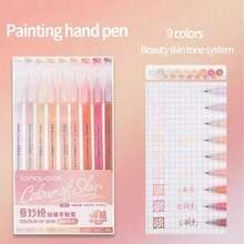Languo New Release 6pcs/9pcs Gradient Color, 168 Colors, 252 Colors Gift Bag, Handwriting Pen, Highlighter, 0.5mm Nib, Transparent Barrel, Suitable For Painting, Marking, Student Notes, Drawing, Making Manuals, Office Use - Multicolor - View 32