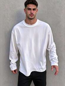 ZYNTH BALENO Men's Autumn/Winter Fashion Crew Neck Long Sleeve T-Shirt, Suitable For Fitness, Running, Hiking - White - View 4