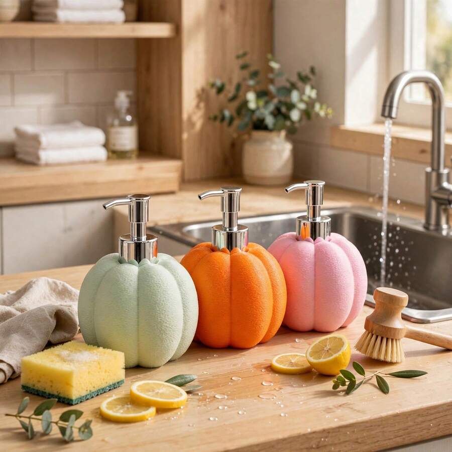 1pc 250ml Leak-Proof Plastic Soap Dispenser, Modern Pumpkin Shape ...