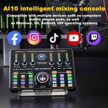 Portable Dual Bluetooth DJ Mixer Audio Controller, Rechargeable Mini Sound Card, Compatible With Smartphones And Laptops, AI Smart Mixer For Live Streaming, Podcast Recording, Karaoke, Home Party DJ VJ Performance And Music Production - Podcast Mixer - View 4