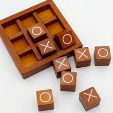 1 bộ trò chơi Tic Tac Toe bằng gỗ, câu đố chiến thuật XO cổ điển, trò chơi cầm tay giảm căng thẳng, đồ chơi ngón tay, thử thách trí não, đồ chơi cảm giác, quà tặng trang trí bàn làm việc - Nhiều màu - Xem 8