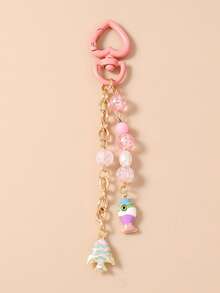 1pc Fashionable Cartoon Animal Keychain, Beaded Goldfish Keyring, Girls Bag Charm - Multicolor - View 5
