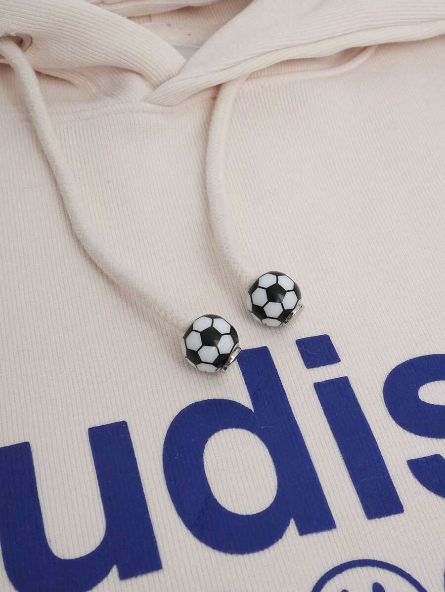 Sports Ball Sweatshirt Drawstring Accessories, Tennis Football Basketball Rope End Clips, Detachable DIY Sweatshirt & Sports Shirt Decoration, Sweatshirt Pendant