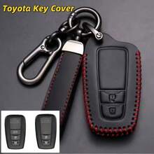 Leather Car Key Full Cover Case Compatible With Prius Camry Corolla CHR C-HR RAV4 Land Cruiser Prado Key Fob Accessories - one-size - View 1