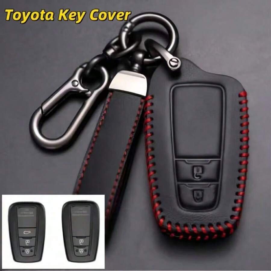 Leather Car Key Full Cover Case Compatible With Prius Camry Corolla CHR C-HR RAV4 Land Cruiser Prado Key Fob Accessories - one-size - View 1