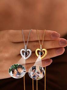 Customized Photo Projection Necklace, Personalized Keepsake Gift For Mom, Photo Projection Jewelry For Wife, Also Suitable As Wedding, Birthday Or Christmas Gift - Multi-color-style 11 - View 6