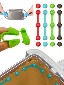 Air Fryer Parchment Paper Clip & Anti‑Scald Finger Clips,Silicone Air Fryer Accessories,Magnetic Mounting Clip,Heat-Insulating Anti-Scald Finger Caps,Heat‑Resistant Reusable Kitchen Cooking Baking Tools,Must-Have For Kitchen And Baking Enthusiasts - Multicolor - View 1
