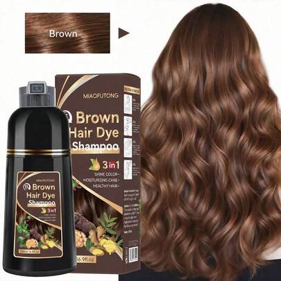 3‑In‑1 Ginger Hair Color Shampoo - Botanical Extracts, Vivid, Long‑Last Color, All‑Day Hydration, Gentle On Sensitive Skin, Softens Hair, Moisturizes, Reduces Frizz, Instant Color, Adds Shine, Volume And Smoothness To Hair, Suitable For Men & Women