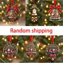 1pc Christmas And Halloween New Independent Santa Acrylic Flat Pendant Christmas Tree Bell Decorative Accessories Holiday Gifts Manufacturer Direct - Star - View 8