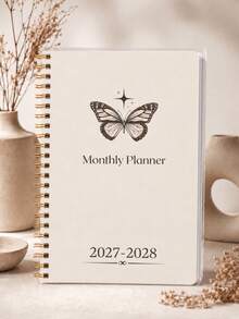 1本 2026-2027 月計畫本，A5 月計畫週計畫筆記本 螺旋裝訂 適合工作、居家、預約、目標與每日行程規劃，學校用品 辦公用品 書桌配件 聖誕禮物 - 單件 - 查看 2