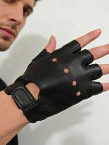 1 Pair Punk Fingerless Performance Gloves, Open Finger Dance Gloves, Suitable For Outdoor Sports And Daily Wear - A - View 8