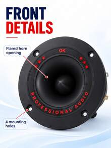 2pcs Car Audio Tweeter Speakers, High Sensitivity High Output, Crystal Clear High Frequency, Wide Frequency Response, Easy Installation, Universal Car Audio Tweeter Upgrade Accessories - Megaphone - View 7