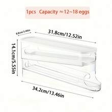 1pc Automatic Double Layer Egg Holder - Holds 12-14 Eggs, Hinged Sliding Design, Keeps Eggs Fresh, Non-Food Contact Plastic Material, Refrigerator And Kitchen Storage - Multicolor - View 8