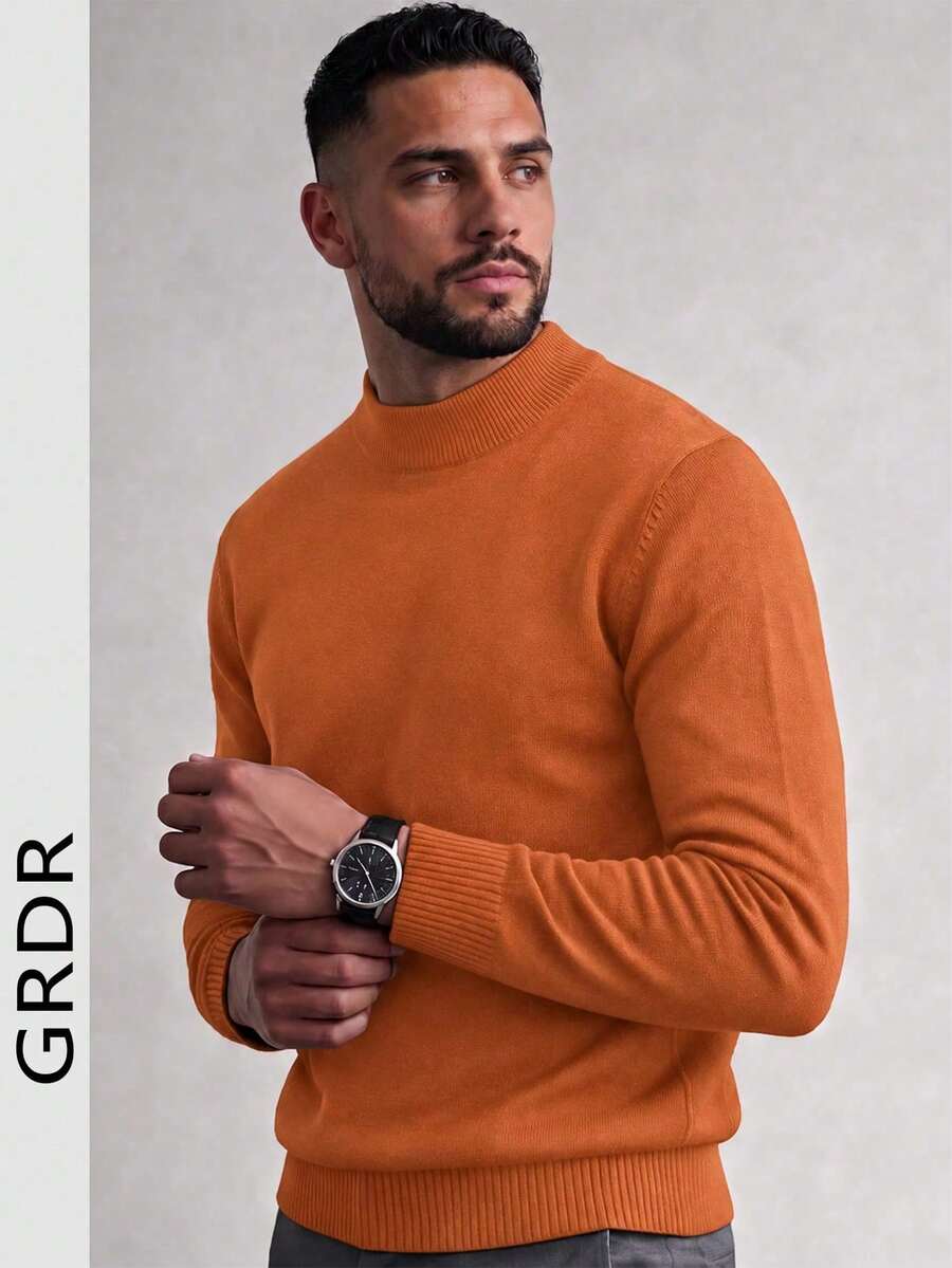GRDR Men's Minimalist Soft Pullover Sweater For Daily Wear