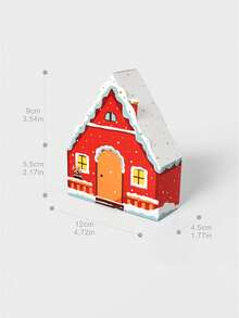 10pcs/Set Christmas House Shaped Foldable Gift Boxes Red Cottage Paper Treat Boxes Festive Holiday Favor Packaging Party Decor Suitable For Christmas Gift Wrapping And Christmas Decorations - Gift Box - View 7