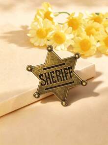 1pc [Promotion] Gold And Silver Metal Sheriff And Deputy Sheriff Badge - Vintage Style Star Badge For Roleplay And Collection - Multicolor - View 5