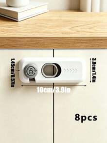 8pcs/4pcs Child Drawer & Cabinet Locks – Drill-Free Latches (Anti-Pinch/Anti-Open) – Suitable For Refrigerators, Cabinets, Drawers, And Double Doors - Multicolor - View 11