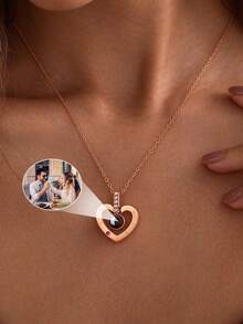 Customized Photo Projection Necklace, Personalized Keepsake Gift For Mom, Photo Projection Jewelry For Wife, Also Suitable As Wedding, Birthday Or Christmas Gift - Multi-color-style 11 - View 4