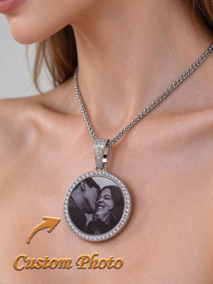 Personalized Photo Necklace, Customized Photo Necklace, Gift For Mom, Hip Hop Pendant, Memorial Jewelry Gift, Birthday Gift - Multicolor - View 1