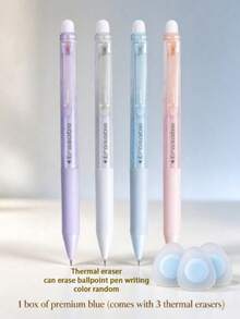 4pcs Retractable Erasable Neutral Pens, 0.5mm Tip, Black And Blue Ink, No Correction Fluid Needed, Large Capacity Box, Fresh Design, Compact And Portable, Suitable For Daily Writing, Fun Handwriting Practice, Back To School Stationery - 4pcs/box - View 11