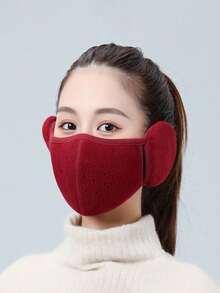 Thickened Windproof & Cold-Proof Women's Ear-Covering Mask 2-In-1 Warm Fleece Lined Breathable Anti-Freeze Plush Fashion Face Cover - Multicolor - View 7