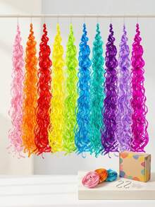 Paper Spiral Tassel Decorations, Suitable For Handmade Crafts, Used For Birthday Balloon Decoration, Holiday Lanterns, Indoor Decor, Weddings, Parties And Graduation Ceremonies, Applicable For Indoor And Outdoor Spiral Tassel Ribbons - Multicolor - View 7