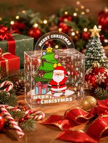 5pcs/Set Christmas Eve Santa Claus Christmas Tree Gift Box For Holiday Party Favors, New Christmas PET Gift Box For New Year's Eve And Christmas Packaging - Gift Box - View 3